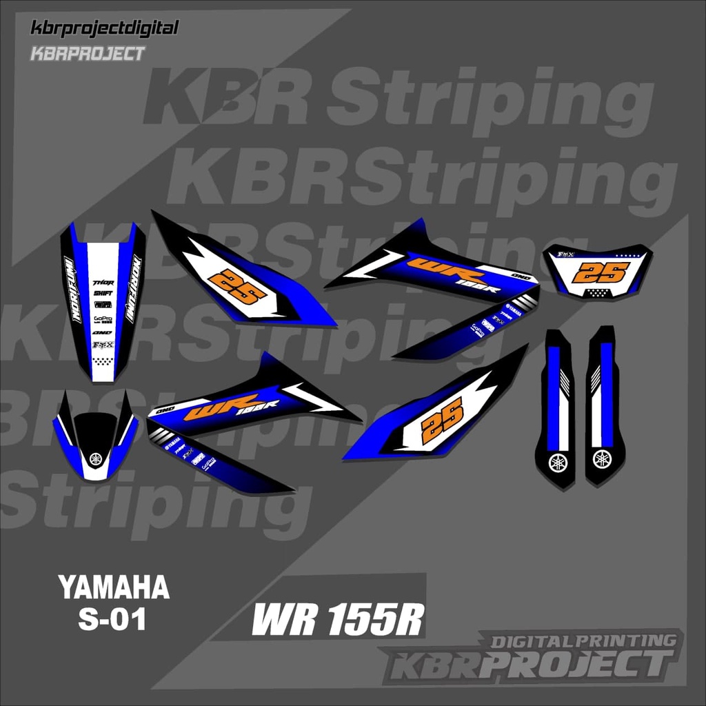 สติ๊กเกอร์ WR 155R WR 155R แถบ YAMAHA สติ๊กเกอร์รถมอเตอร์ไซด์ variation Racing S-01 TRANSPARENT