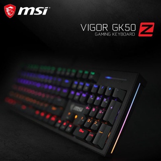 คีย์บอร์ดMSI MSI GK50Z แป้นพิมพ์สำหรับเล่นเกม 104 คีย์คอมพิวเตอร์แบบมีสายแกนสีเขียวแกนชาแกนสีแดงแกนสีดำ RGB