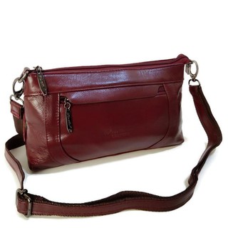 Leather Best Style กระเป๋าสะพายข้างสะพายไหล่ ผู้หญิง หนังแท้ ขนาด25x15x6cm(ยาว/สูง/หนา) รุ่น A005-4(สีน้ำตาล)