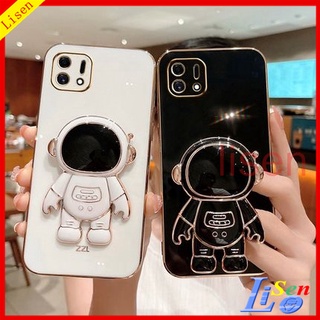 เคส OPPO A16K A15 A15S A76 A96 A74 A54 A95 A16 A5S A7 A12 F9 A57 2022 เคสโทรศัพท์มือถือ ลายนักบินอวกาศ พร้อมขาตั้ง สําหรับ YHY