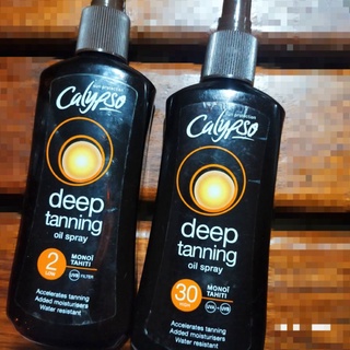 ออยล์อาบแดด ผิวแทน Monoi De teheti Calypso Deep Tan Dry oil Deep tanning Sunscreen spf 6 ดรายออยล์สเปรย์ Tan moisturizer