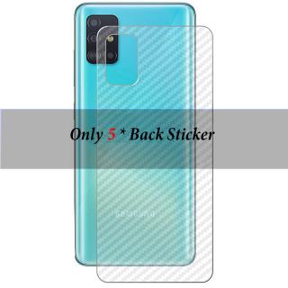 5PCS Samsung Galaxy A51 A71 A30S A50S A50 Samsung S20 Plus S20 Ultra Note 10 Lite S10 Lite A10s A20s A11 A21 A41 A70e Carbon Fiber Back Sticker Protective Back Film Camera Lens Protector