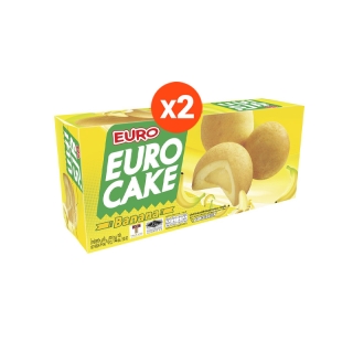 Euro ฟัฟเค้กสอดไส้ ตรายูโร่ 144g ครีมกล้วยหอม (Pack x2)
