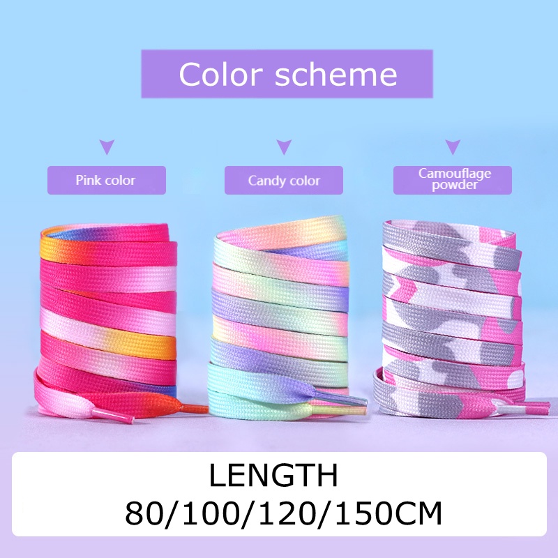 ใหม่ เชือกผูกรองเท้าผ้าใบลําลอง ส้นแบน พิมพ์ลายสีรุ้ง ไล่โทนสี สําหรับทุกเพศทุกวัย