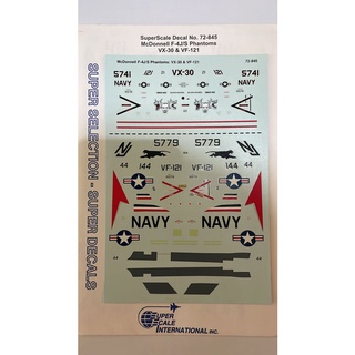 Superscale DECAL 72-845 McDonnell F-4J/S Phantoms: VX-30 &amp; VF-121 1/72 - DECAL