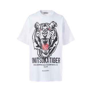 Onitsukatiger Onitsuka Tiger OVERSIZE เสื้อยืดแขนสั้น พิมพ์ลายเสือ สไตล์เรโทร สําหรับทุกเพศ 2183A718