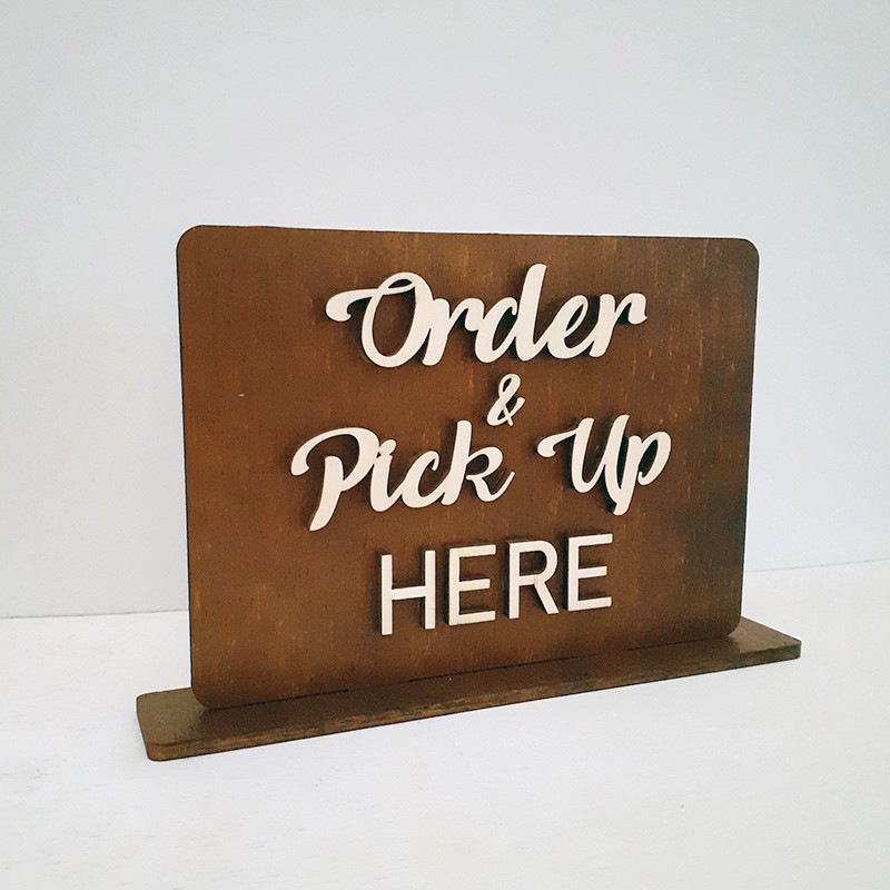 Order & Pick Up ป้ายไม้ที่นี่ | กระดานป้ายร้านไม้