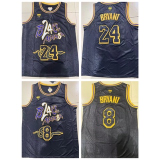 เสื้อกีฬาแขนสั้น ปักลาย Los Angeles Lakers Mamba Kobe Byrant Jersey สีดํา 2022