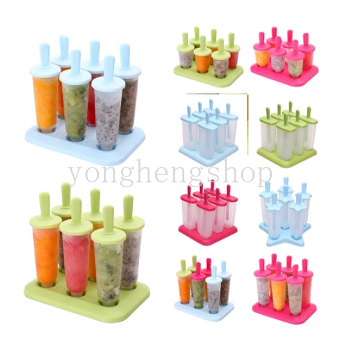 แม่พิมพ์ทําไอศกรีม ไอศกรีม ไอติม เยลลี่ ของหวาน โฮมเมด 6 ช่อง ใช้ซ้ําได้ DIY