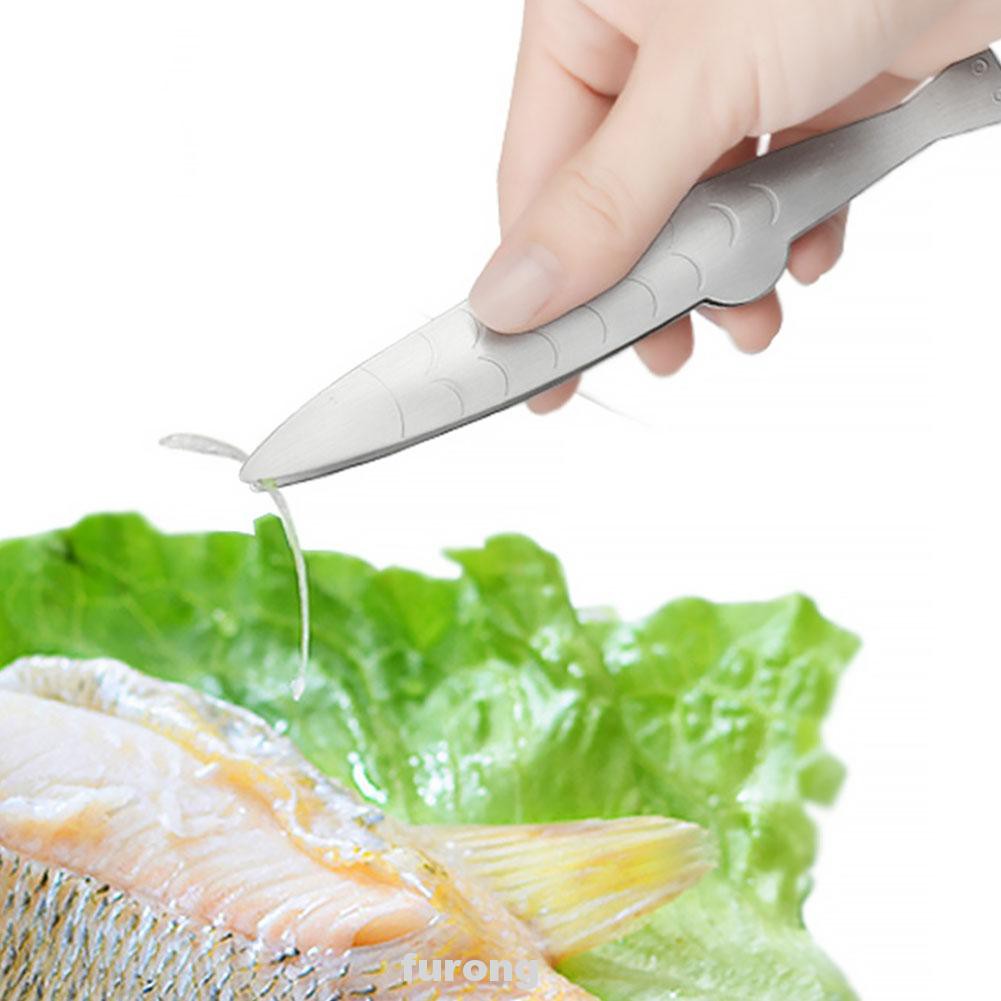 Stainless Steel Fish Shape Fur Bones Fishbone Tongs Plucking Kitchen ...