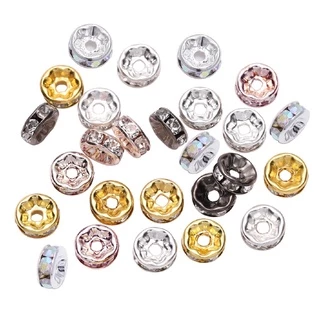 St.kunkka 50 ชิ้น/ ล็อต ข้อเพชร พร้อมส่ง ตัวคั่นลูกปัด ลูกปัดคริสตัล สำหรับทำเครื่องประดับแฮนด์เมด DIY
