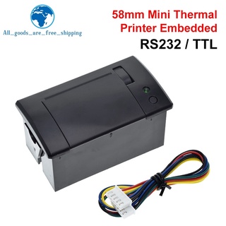 เครื่องพิมพ์ใบเสร็จ POS ขนาดเล็ก 58 มม. พร้อมอินเตอร์เฟซ RS232 TTL ใช้กับ 5v-9v สําหรับ arduino android