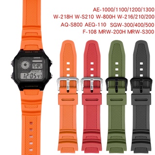 สายนาฬิกาข้อมือซิลิโคน 18 มม. สําหรับ Casio Aq-S810W S800W Ae-1000W Sgw-400H 300H 500H W-735H