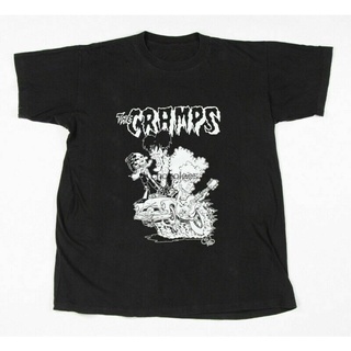 เสื้อยืดพิมพ์ลายแฟชั่น ฮอต!!! เสื้อยืด ผ้าฝ้าย พิมพ์ลาย The Cramps ของขวัญ สไตล์วินเทจ สําหรับผู้ชาย และผู้หญิง ไซซ์ S -