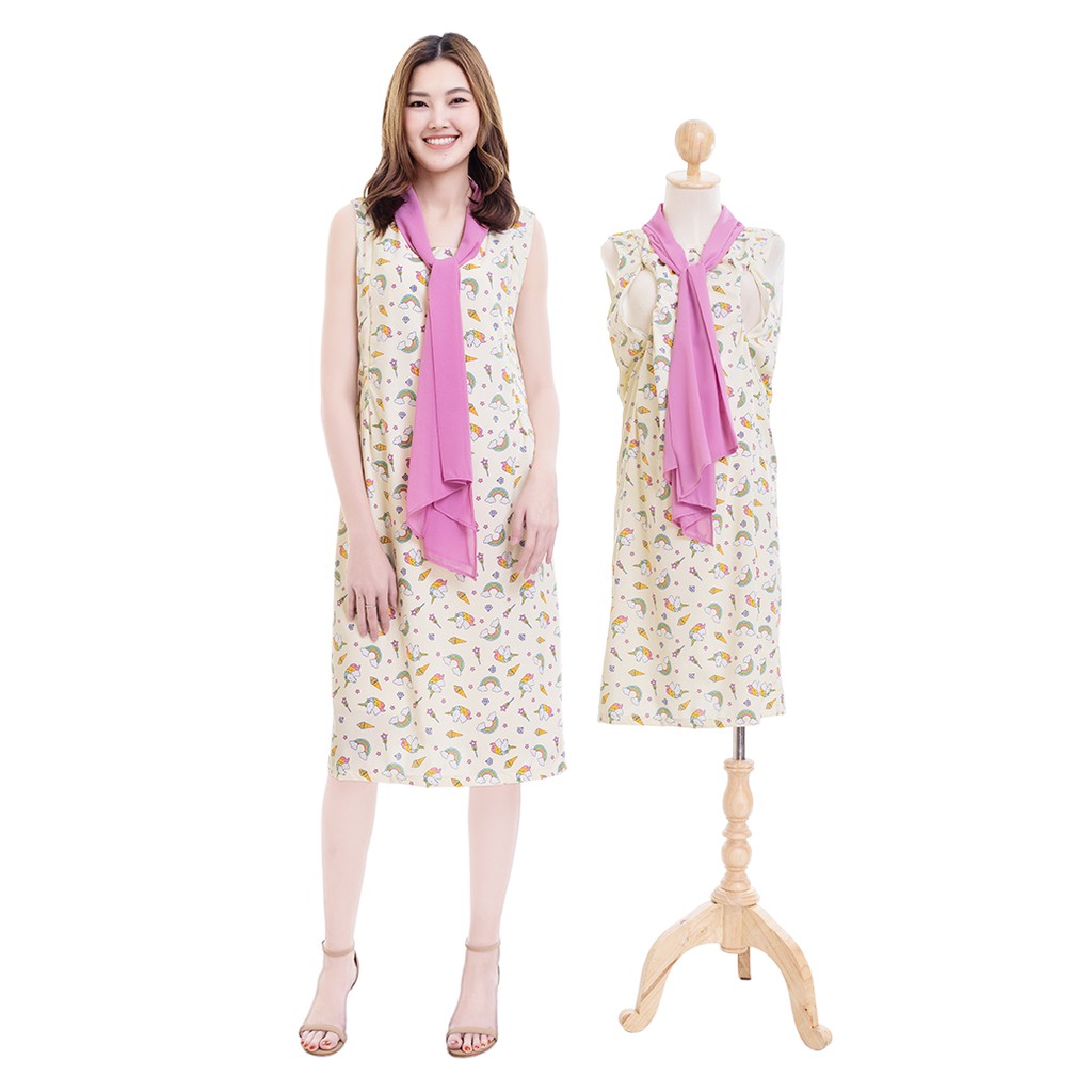 Muko Sugar Bird เดรสเปิดให้นม คลุมท้อง DZ41