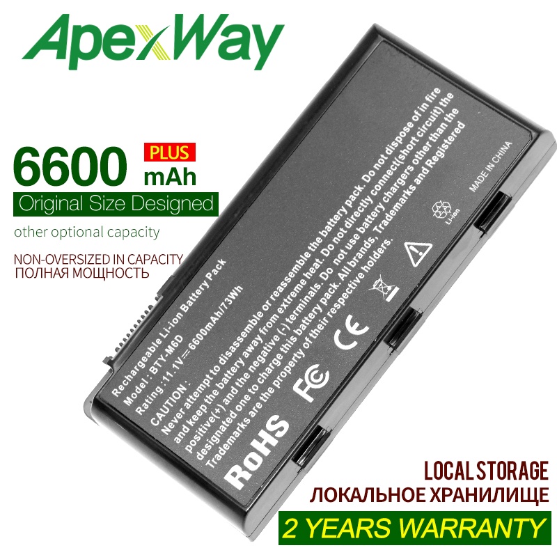 6600mah 11.1v Laptop Battery For MSI GT783 GT783R GX660 GX660D GX660DX GX660DXR GX660R GX680 GX680R 