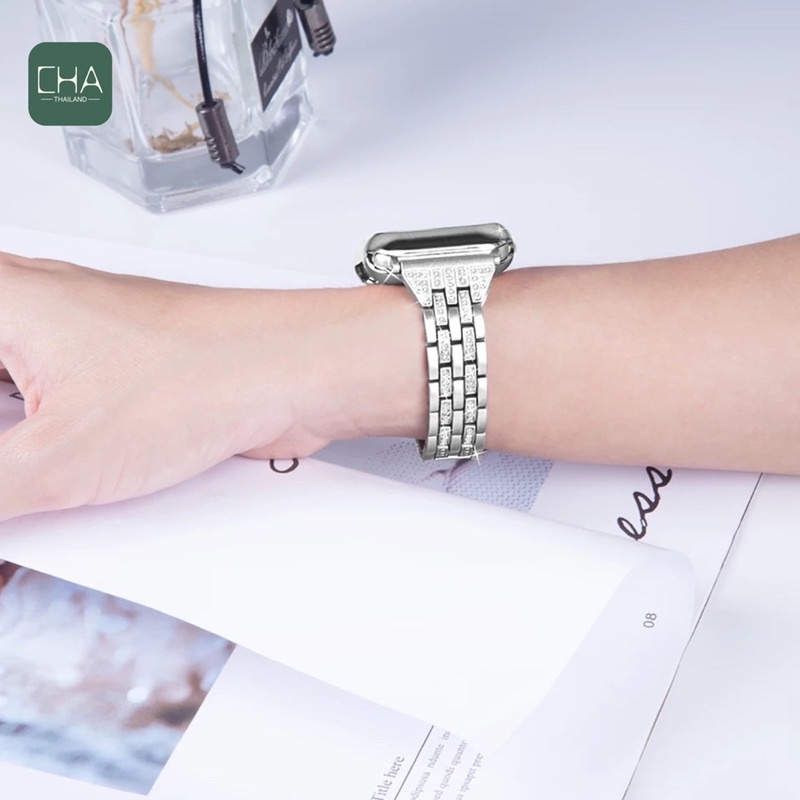 สทย  for Smart Watch 11 10 9 87 6 5 4 3 2 1 SE ผู้ชายและผู้หญิงสายเพชร 38/40/41/42/44/45/46มม สร้อยข้อมือ สายนาฬิกา ราคา ถูกที่สุด ดีลบีเคเค แกลเลอรีภาพที่ 5