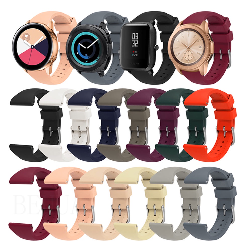 สายนาฬิกาข้อมือซิลิโคน 20 มม. สําหรับ Xiaomi Huami Amazfit BIP Galaxy Watch Active Straps Bracelet For Amazfit BIP U pro WristStrap