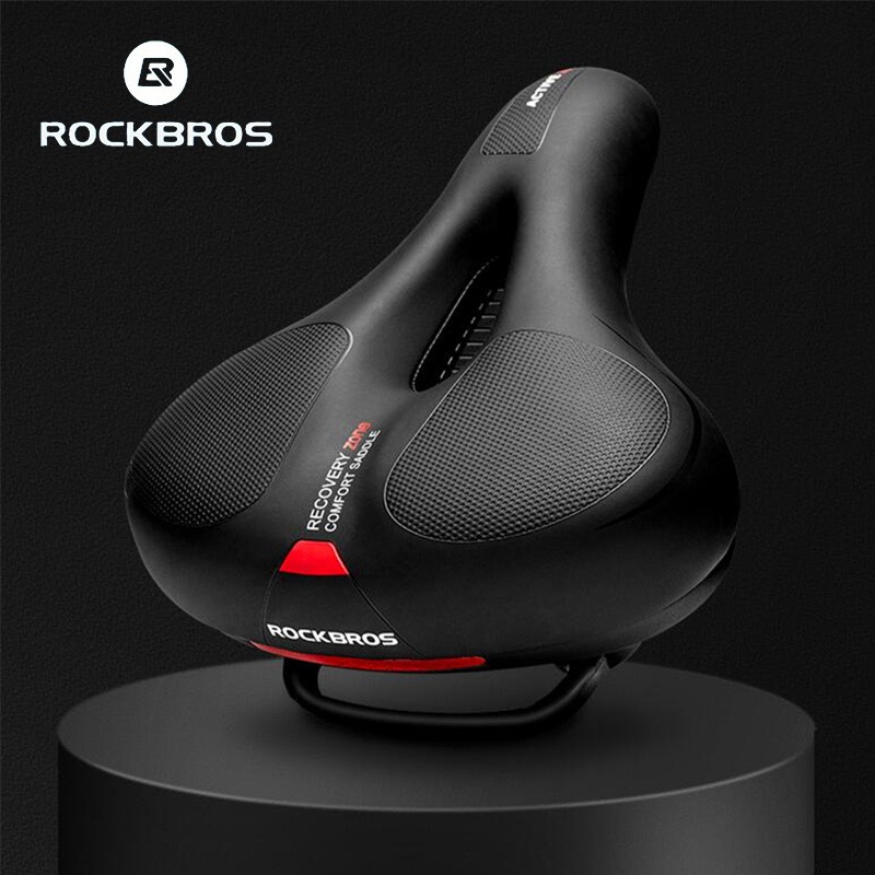 【TH Delivery】ROCKBROS อานเบาะนั่ง โฟมเมมโมรี่ หนัง PU นิ่ม สะท้อนแสง กันกระแทก สําหรับรถจักรยานเสือภูเขา