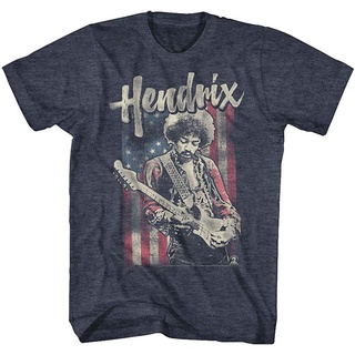 เสื้อยืด พิมพ์ลายธงชาติอเมริกา Jimi Hendrix 1960s Psychedelic Music Icon