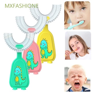 Mxfashione แปรงสีฟันซิลิโคนรูปตัวยูสําหรับเด็ก 2-12 ปีหลากสี