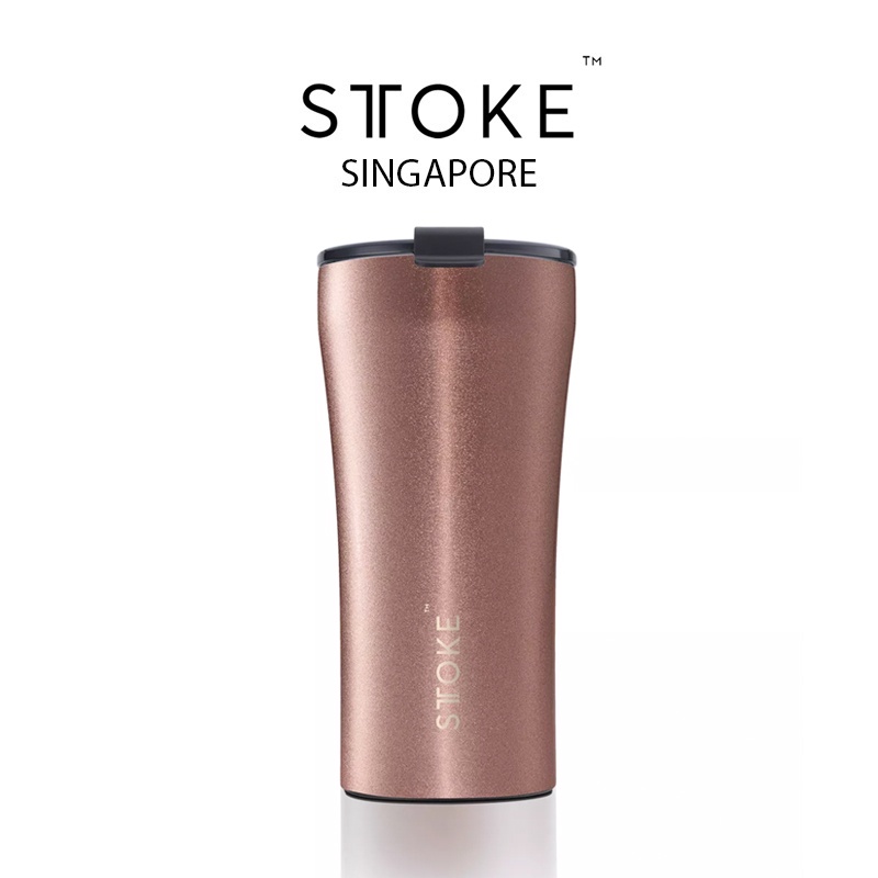 Sttoke [Blush Rose] LEAKPROOF 16/12 Oz Cup ถ้วยเซรามิคกันกระแทกแบบใช้ซ้ําได้ชากาแฟ