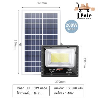 ไฟสปอตไลท์ โซล่าเซลล์ Solar LED สปอตไลท์ โซล่าเซลล์  โซล่าเซลล์แสงสีขาว 25W 40W 60W 100W 200W 300W