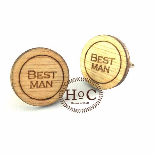 KEMEJA CUFFLINK CUFFLINKS CUFF BUTTONS SHIRT FRENCH CUFF CIRCLE WOOD BESTMAN CUFFLINKS