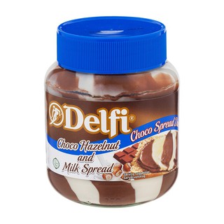 เดลฟี่ช็อกโกแลตเฮเซลนัทแอนด์มิลค์สแปรด 350กรัม Delphi Chocolate Hazelnut and Milk Spread 350 grams