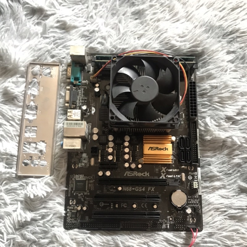 บอร์ดมือสอง  ASROCK N68C-GS4 FX + Cpu Cpu AMD Athlon II X2 B26 B260 3.2 GHz + Ram ddr 3 4GB ชุดทำงาน