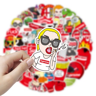 💥พร้อมส่ง💥Sup Supreme camping sticker สติกเกอร์กันน้ำรูปแบบที่แตกต่างกัน, 50 ชิ้น cute waterproof vintage