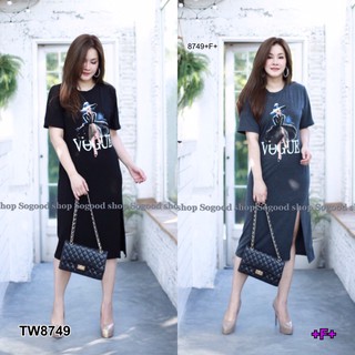 (8749) Dress #สาวอวบ เดรสยาว 5 ส่วน