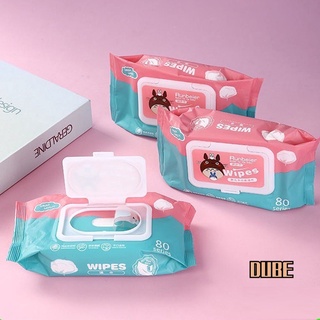 DUBE ทิชชู่เปียก กระดาษเปียก 80 แผ่น Baby Wipes กระดาษทิชชู่เปียก สูตรน้ำบริสุทธิ์ ผ้านุ่มชุ่มชื่น