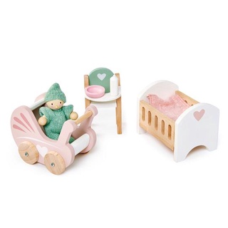 เฟอร์นิเจอร์เนอร์สเซอรี่ห้องเบบี้สำหรับบ้านตุ๊กตาแบรนด์ Tender Leaf Toys รุ่น Dolls House Nursery Set