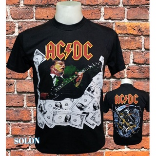 เสื้อวง AC DC วงร็อค ไม่มีตะเข็บข้าง คอฟิต ป้ายUS เสื้อวินเทจ เสื้อทัวร์ วงร็อคต่างประเทศ