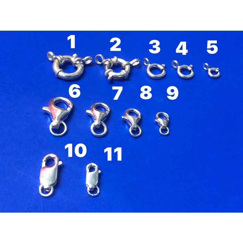 [เจ้ปุ้ย เครื่องเงิน] สปริงเงินแท้ 92.5% สปริงกลม ก้ามปู ก้ามกุ้ง มีหลายขนาด