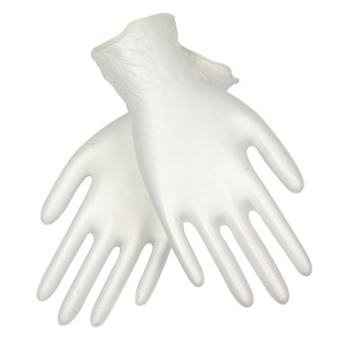 ถุงมือยางไวนิลไม่มีแป้ง ไซส์S สีขาว (100ชิ้น) ไมโครเท็กซ์ ถุงมือยาง Powder-Free Vinyl Latex Gloves Size S White (100pcs)