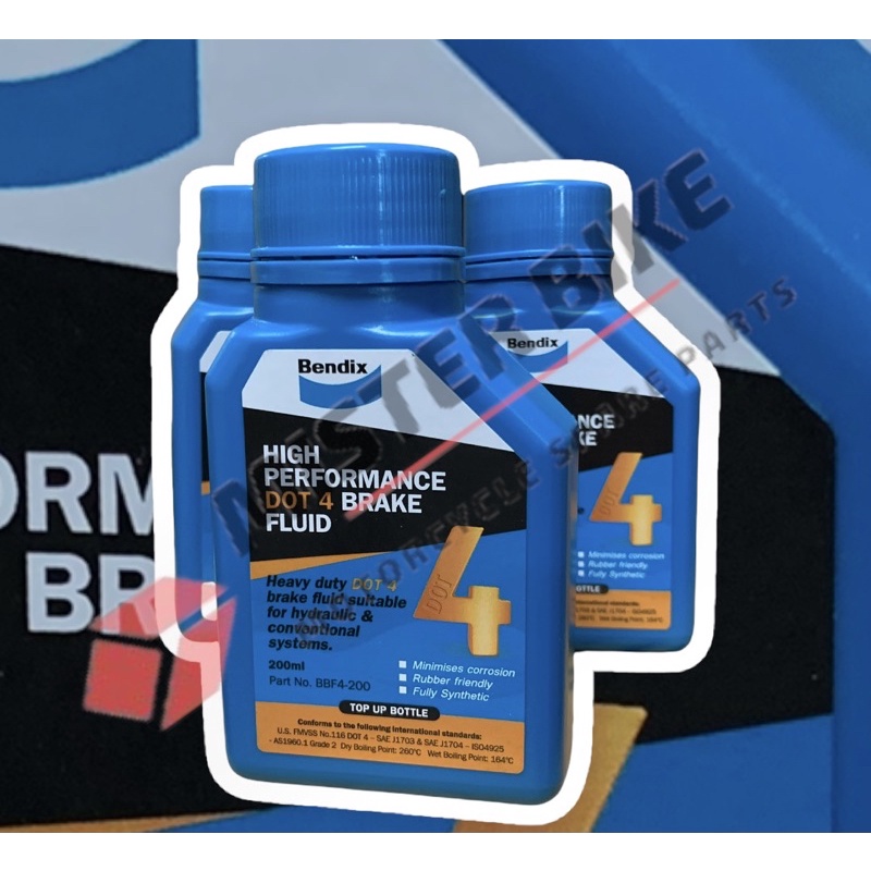 น้ำมันเบรก เบ็นดิกซ์ Bendix DOT4 / DOT 3 ขนาด 200 มล. ราคาต่อขวด DOT4 Brake fluid 200ml.