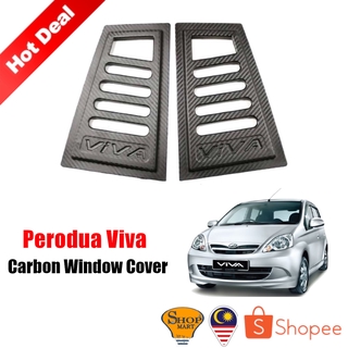 Perodua Viva ฝาครอบหน้าต่างรถยนต์ คาร์บอน ทรงสามเหลี่ยม 3D