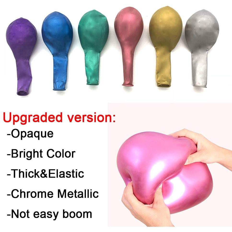 ลูกโป่งยางโครเมี่ยม 5/10/12 นิ้ว สําหรับตกแต่งงานแต่งงาน งานเลี้ยงวันเกิด 10 ชิ้น