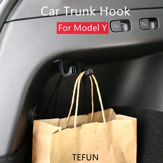 Tesla อุปกรณ์เสริมFor Tesla Model Y Car Trunk Hook Accessores  Rear Trunk Bag Hook Holder Hangerอะไหล่รถยนต์