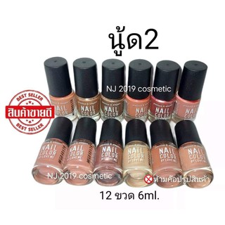 สีทาเล็บพีเมี่ยม​ NAIL​ COLOR  # 1โหลมี12แท่ง #ขายยกโหล ( นู้ด 2 )