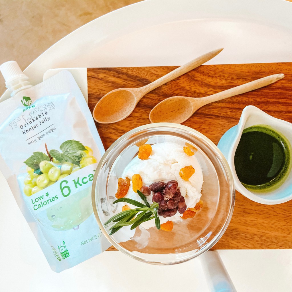 JellyB Grape เจลลี่บี​​ บุกน้ำผลไม้​ รสองุ่น (5kcal/ถุง) 150ml.x10 - รูปที่ 2