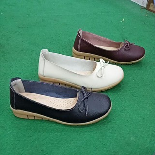 shoes1190  รองเท้าโลฟเฟอร์หัวมนติดโบว์#36-41size#