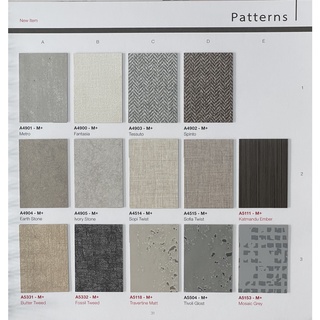 แผ่นลามิเนต Arborite ลาย Patterns ขนาด 120 x 240 ซม. หนา 0.7 มม. ใช้สำหรับงานตกแต่งภายใน สวย ทันสมัย มีหลายลายให้เลือก