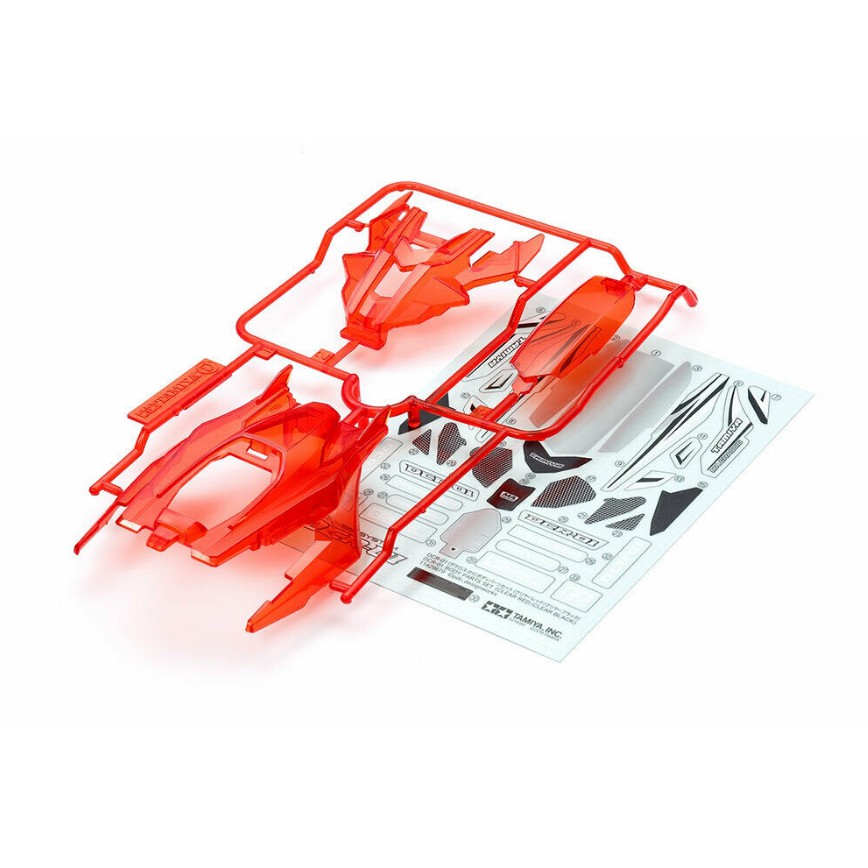 Tamiya 95407 DCR-01 Body Parts Set (Clear Red)