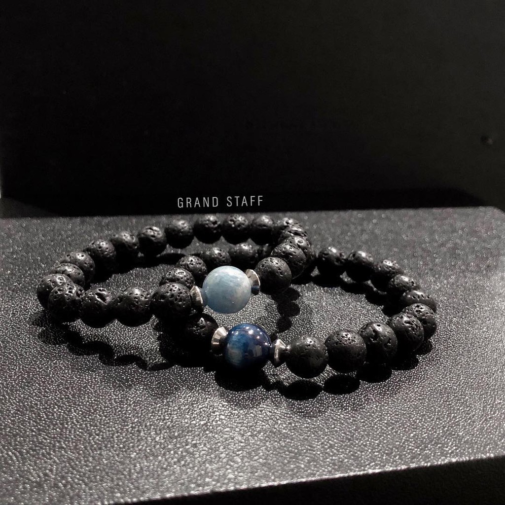 grandstaff กำไรหินมงคล Aquamarine & Kyanite with Lava stone