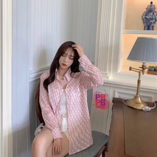 เสื้อเชิ้ตแขนยาว สีชมพูสายน่ารักมากค่ะงานเกาหลีค้า