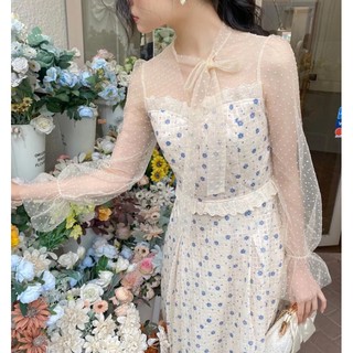 080 Sweet Peach : Forget Me Not Dress : เดรสยาวสวยน่ารักสไตล์ลูกคุณ