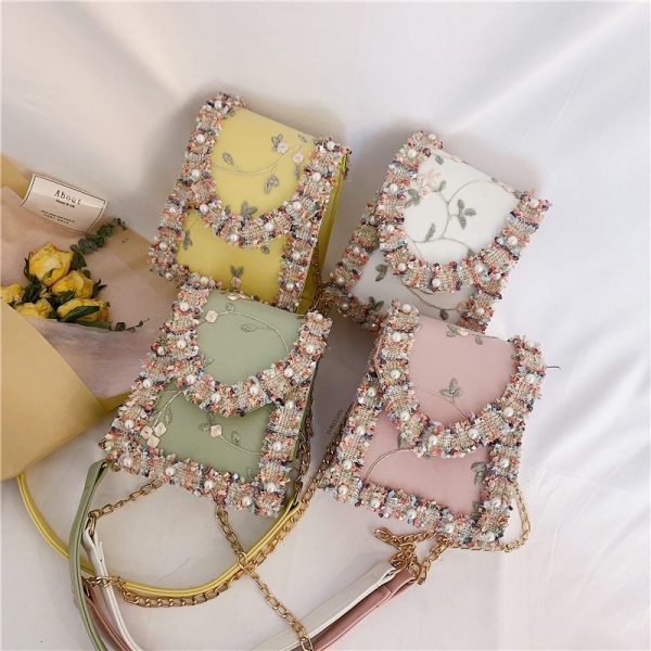 SLING BAG LT 1544 / 197 / 9275 / 2504 / 3030 1KG FITS 3PCS ELEGANT PARTY BAG WITH FLOWER MOTIF